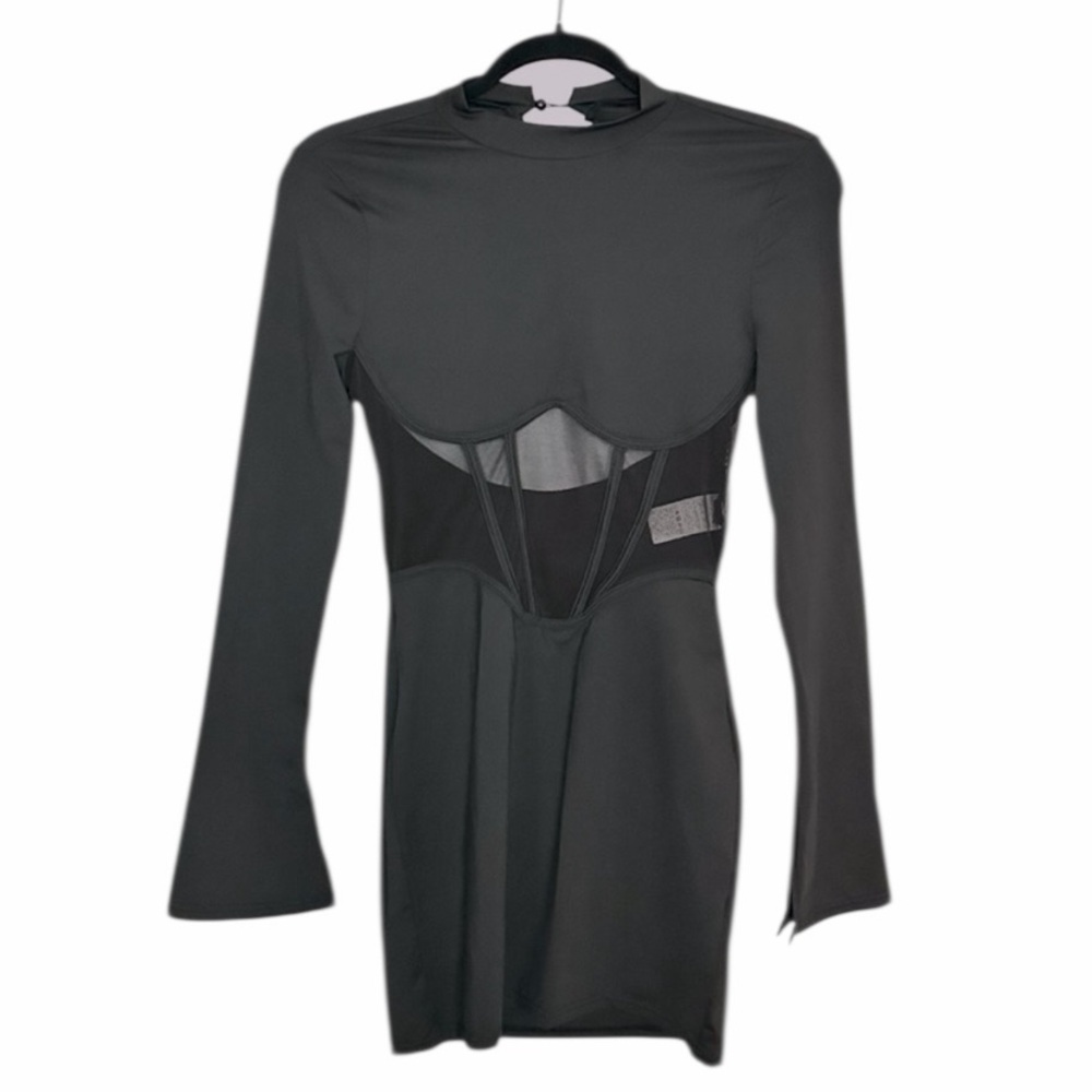 Women’s Chic Black Long Sleeve Dress No Size but Ex Cond. Party Formal Sheer
